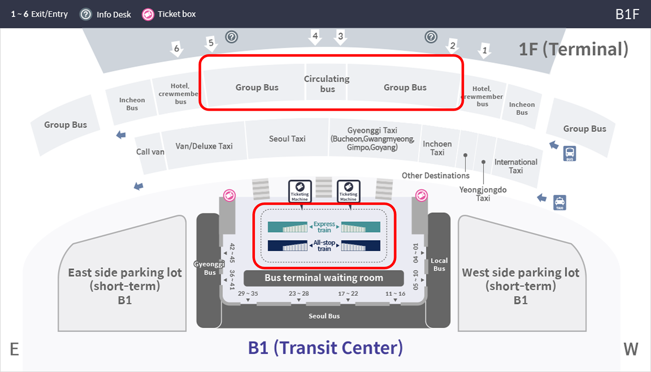 AREX's location at Incheon International Airport Terminal 2